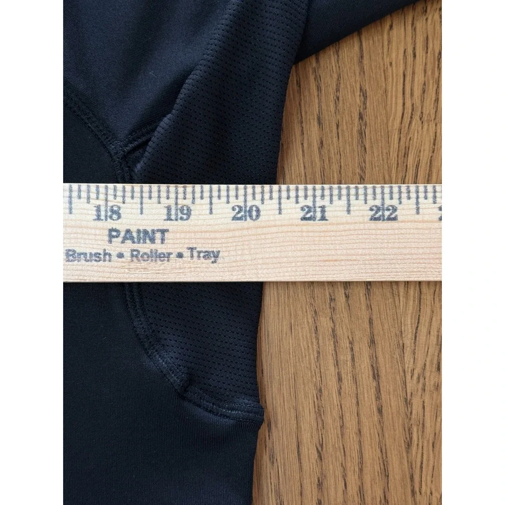 Athleta Womens Large Black 1/2 Zip Pullover Athletic Top Thumbholes Running - Picture 10 of 11